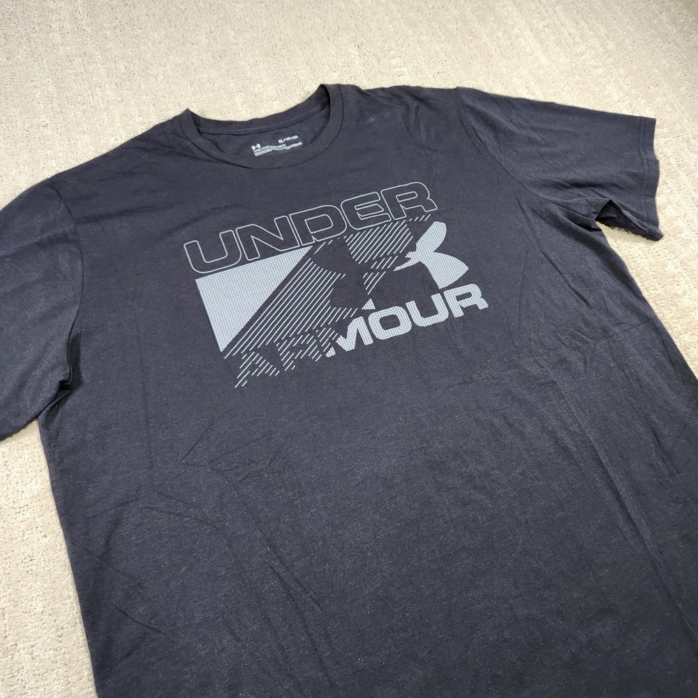 Under Armour Shirt Men XL Heatgear Black Stretch Training Athleisure